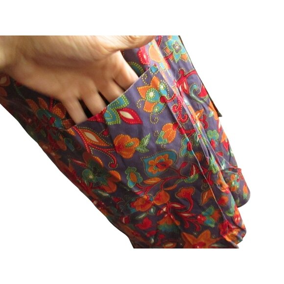 Vintage Housedress 1960's Dress MCM 8 Medium 50's Handmade Chore Pockets Zipback - Picture 4 of 9